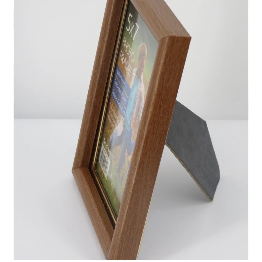 Vintage Decorel 5x7 Teak Photo Frame, 1990s Retro Traditional Americana Style